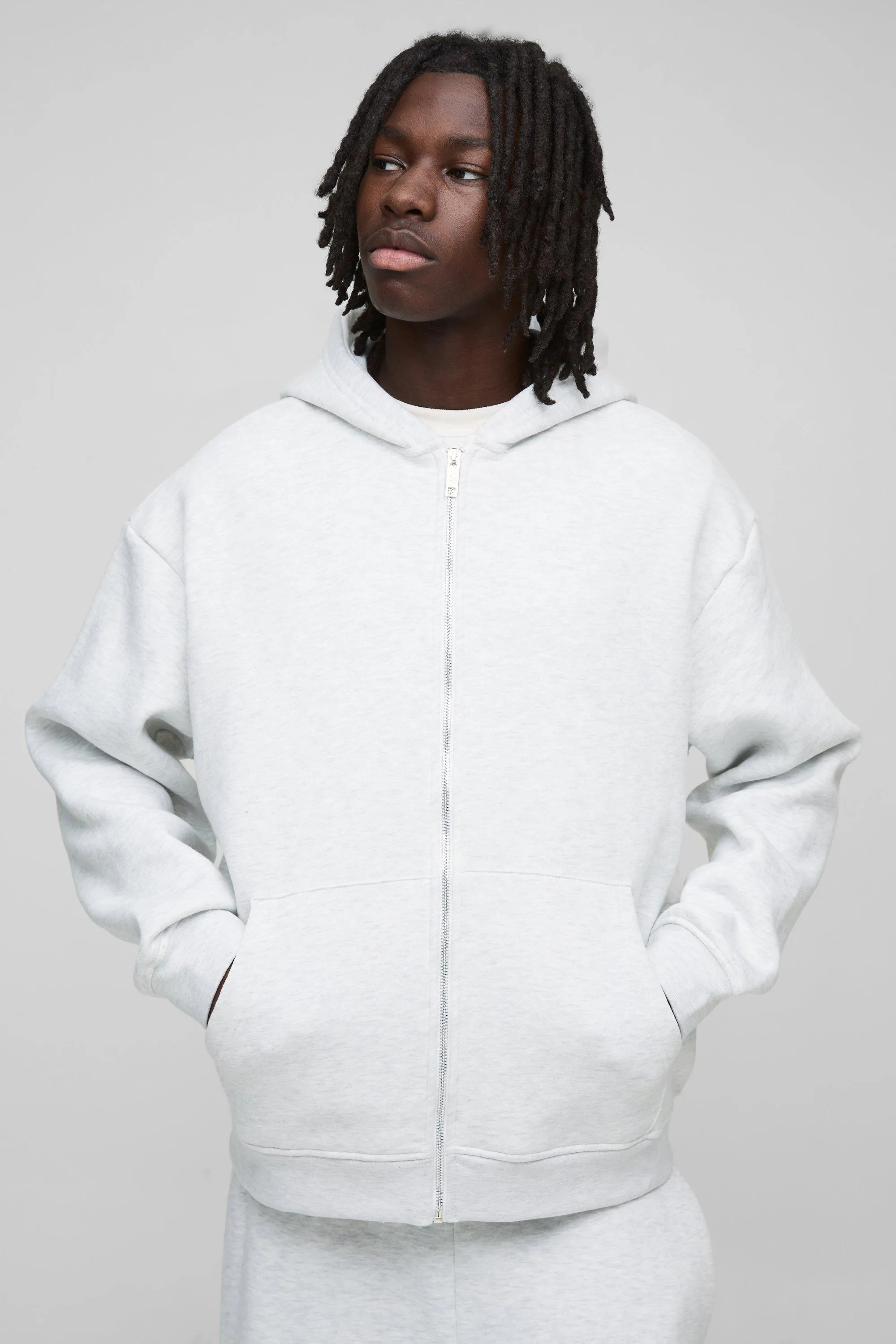 330GSM Oversized Basic Zip Through Hoodie