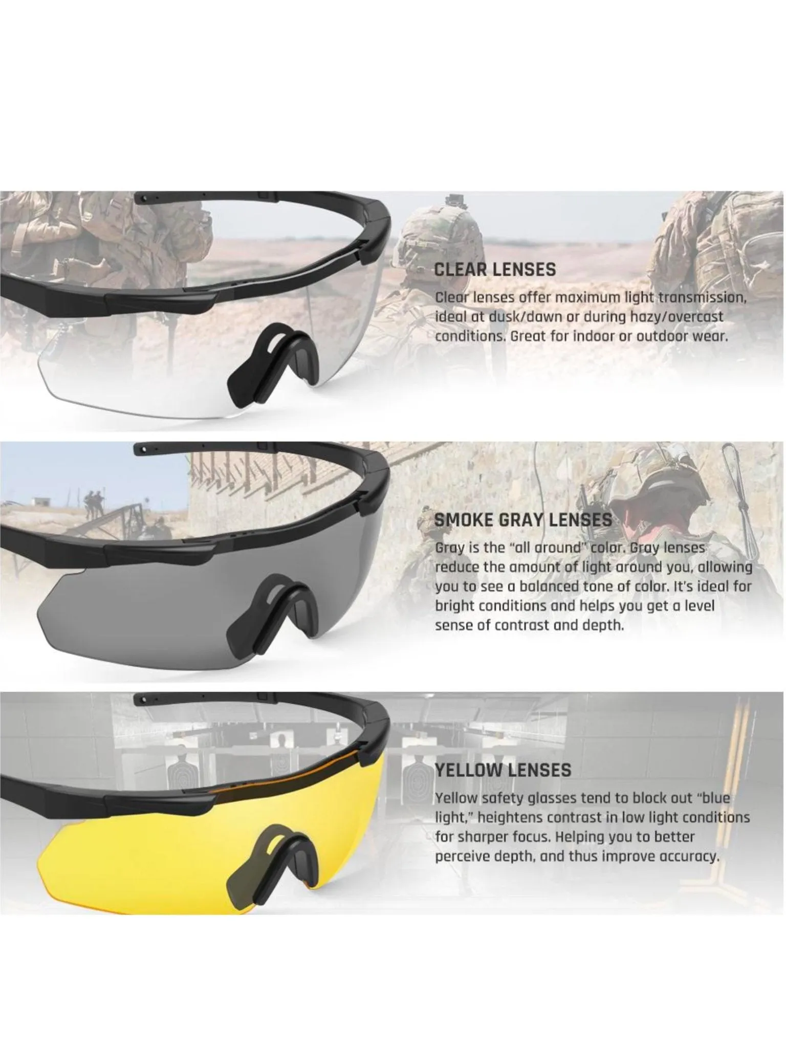 4 Elements - Shooting Glasses / Eye protection Clay Pigeon / eyewear skeet glasses