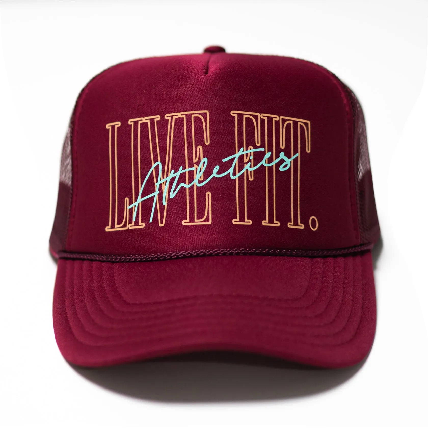 5 Panel Foam Trucker Hat  - Burgundy