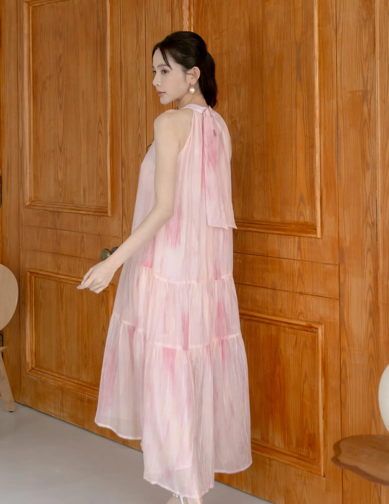 Adelia Organza Ombre Dress in Pink