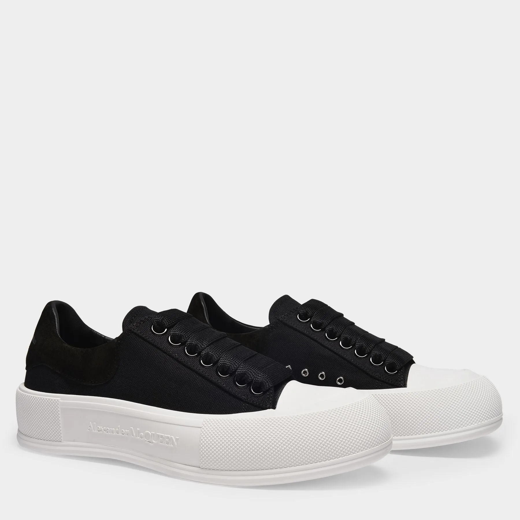 Alexander McQueen  Deck Sneakers in Black Canvas