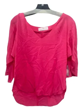 Amanda Up Richard Size S Pink Short Sleeve Solid Scoop Neck Top