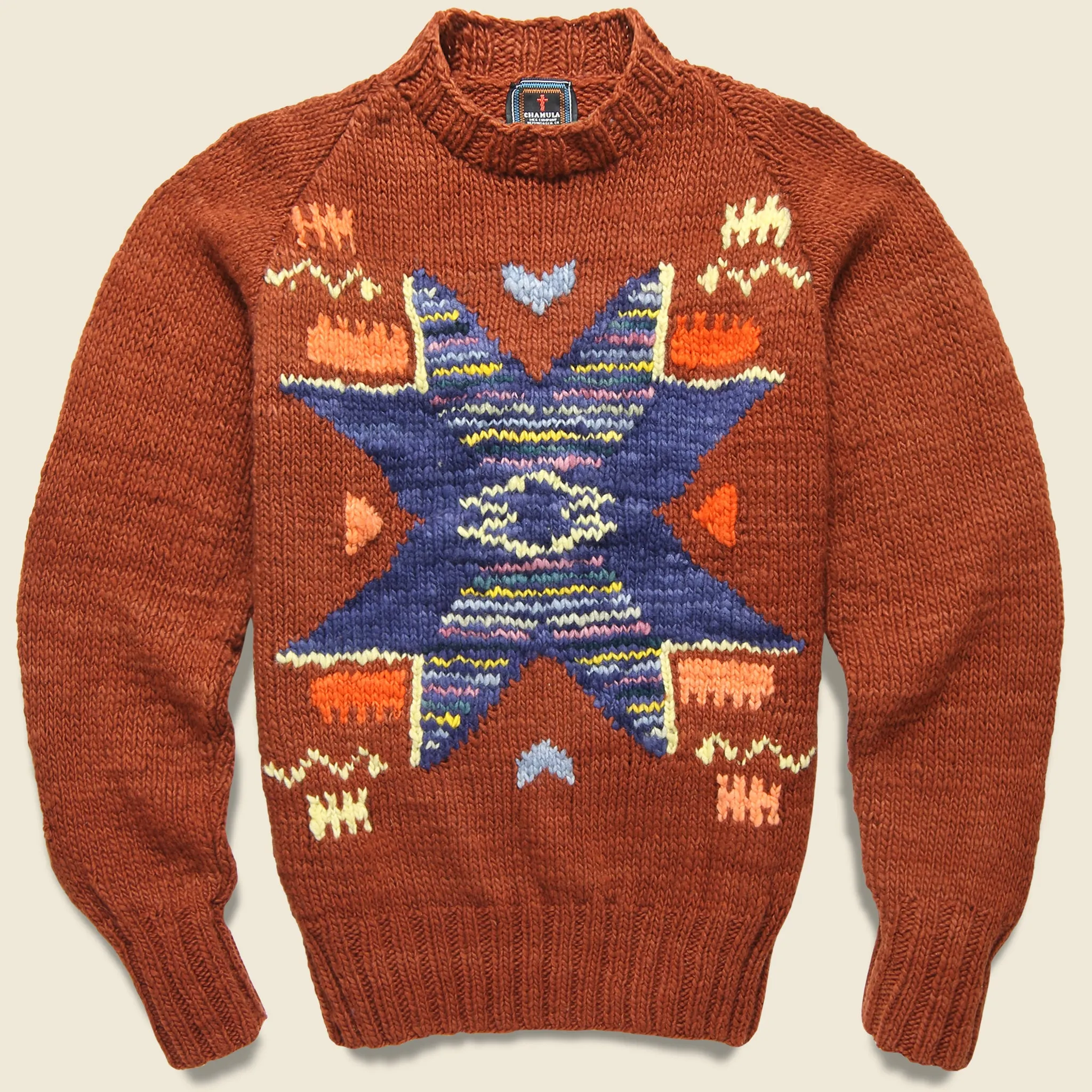 Antique Star Pullover - Red Rust