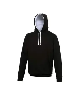 Awdis Varsity Hooded Sweatshirt / Hoodie (Jet Black/ Arctic White) - UTRW165