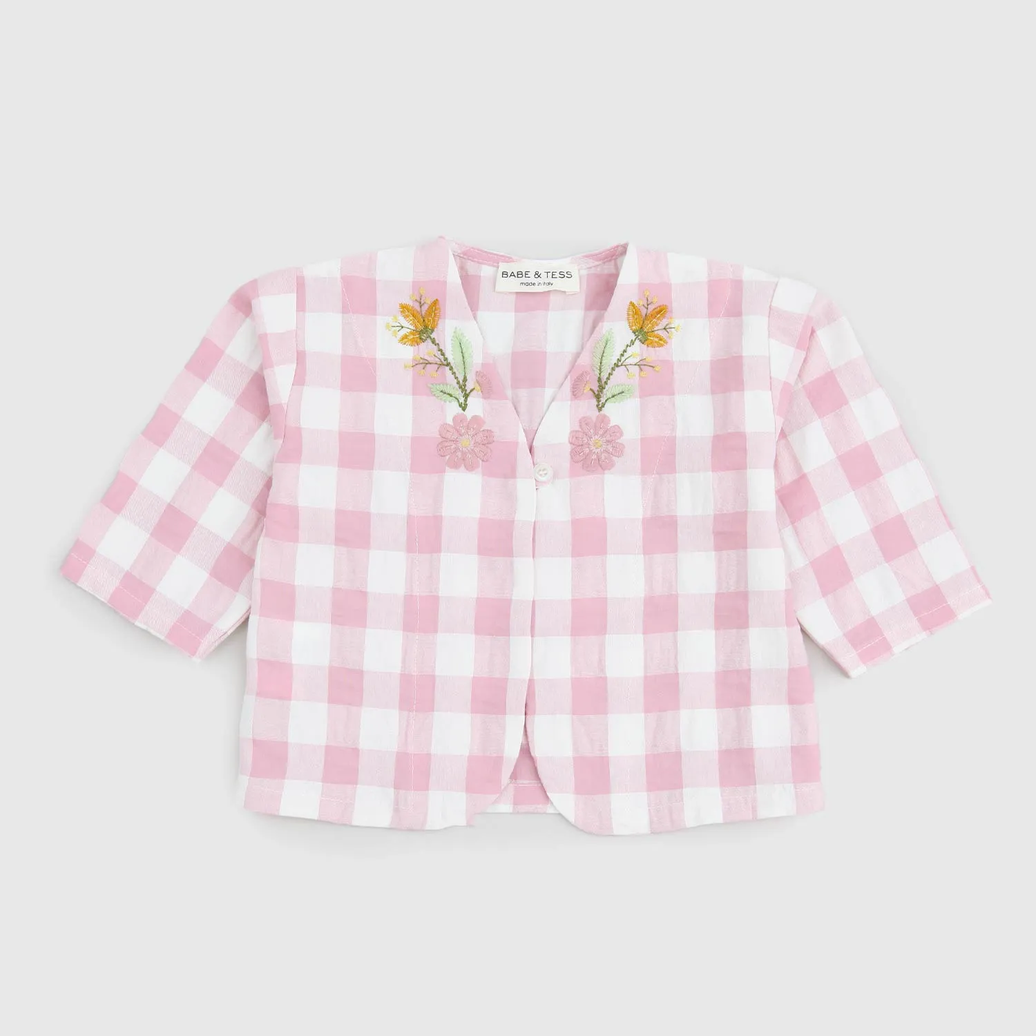 Babe & Tess Pink And White Checked Baby Jacket