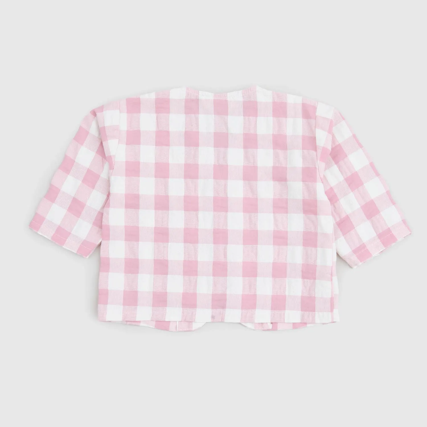 Babe & Tess Pink And White Checked Baby Jacket