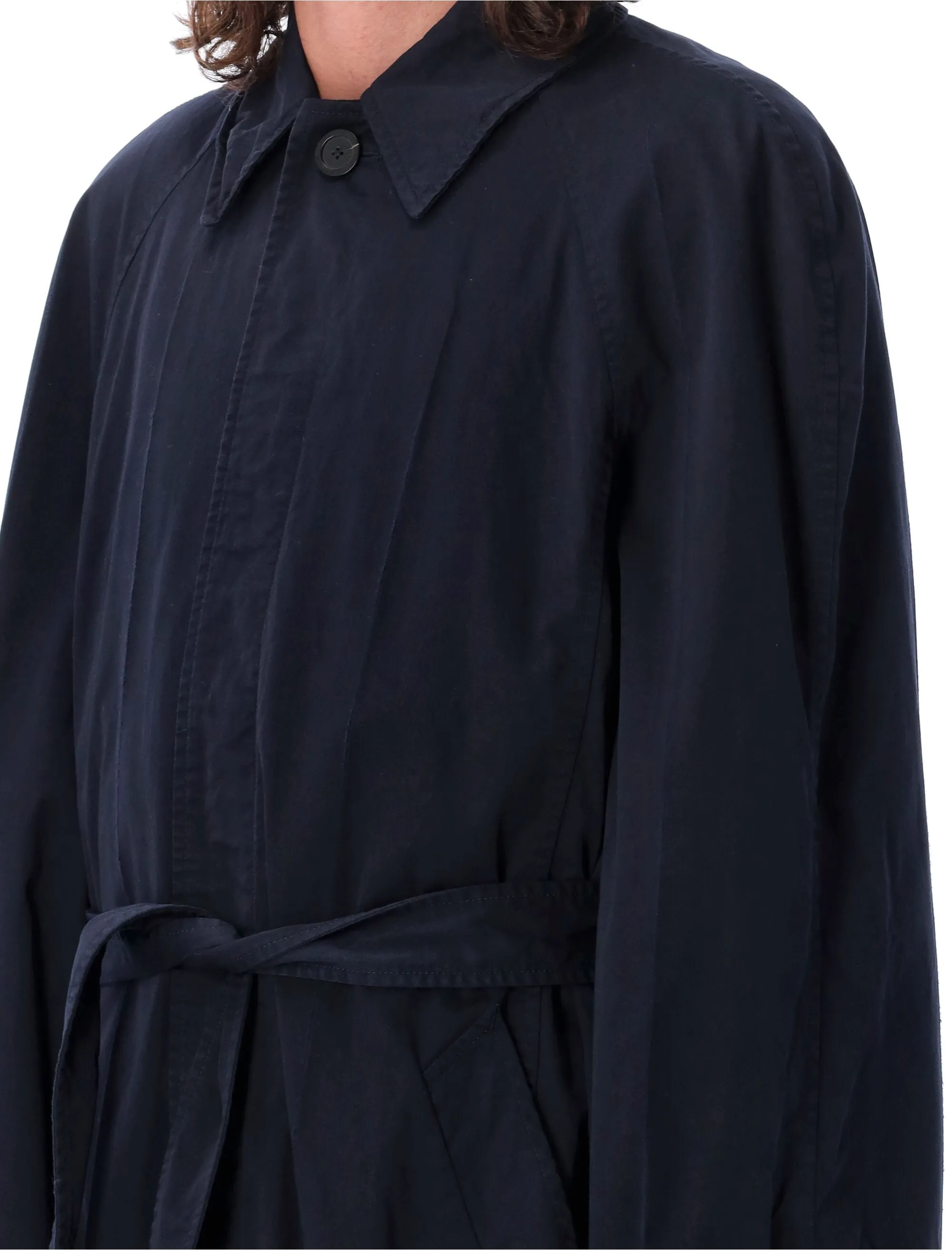 BALENCIAGA Deconstructed Carcoat in Ink Navy for Men