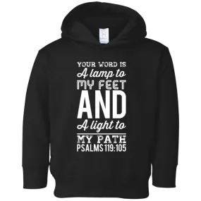 Bible Verse Toddler Fleece Hoodie - Psalm 119:105 Design 3