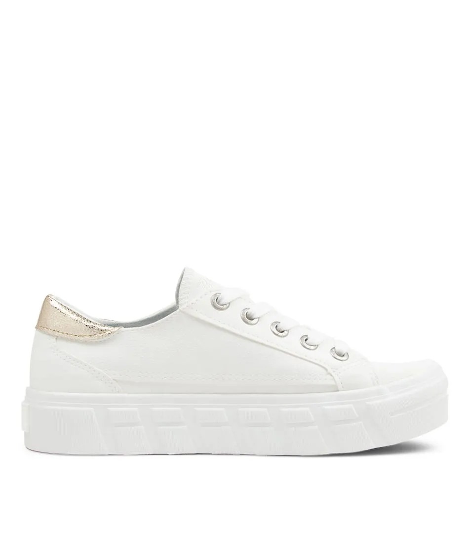 BLOWFISH Sidekick White Champagne Canvas Sneakers