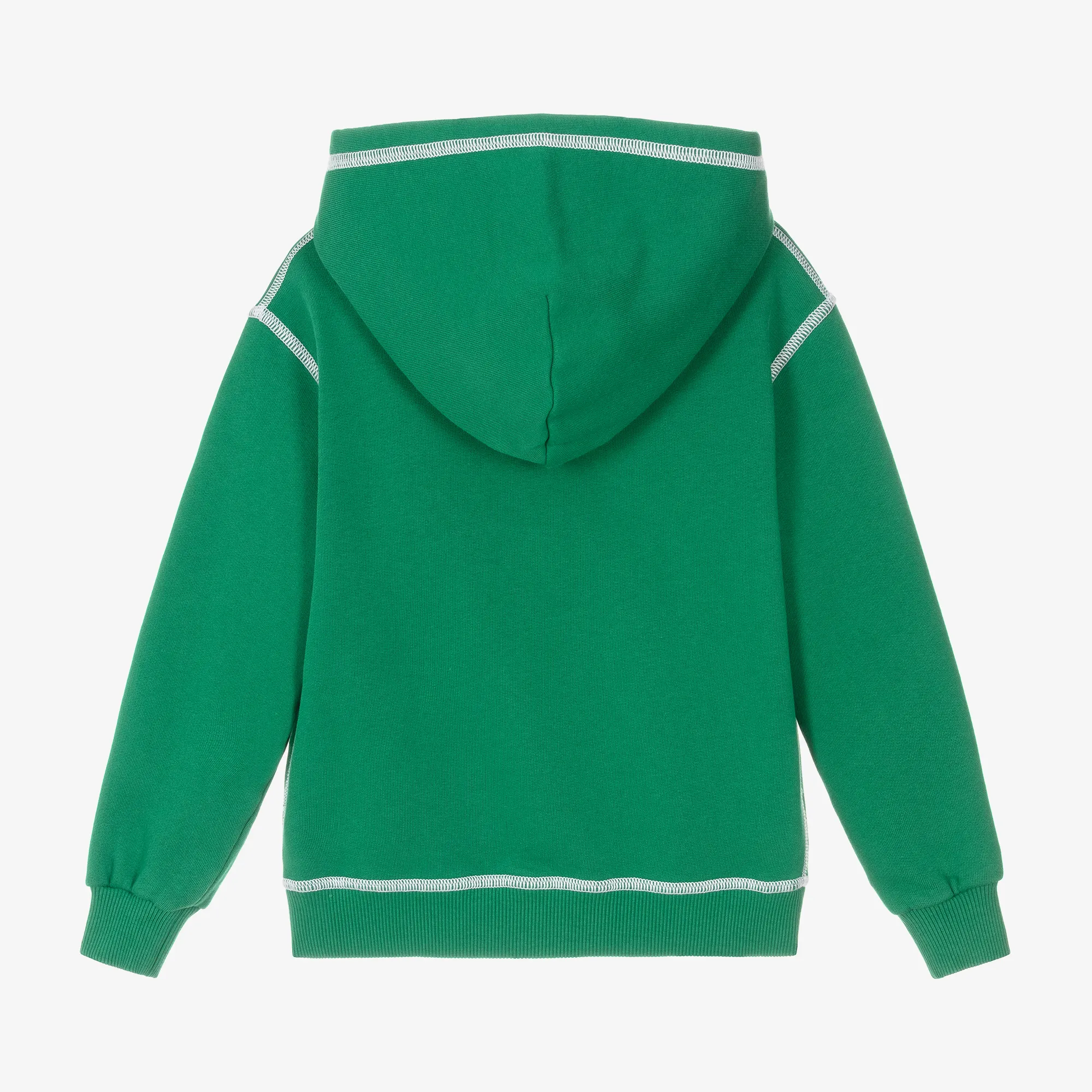 Boys Green Cotton Crest DG Logo Hoodie