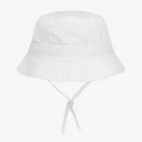 Boys White Cotton Sun Hat