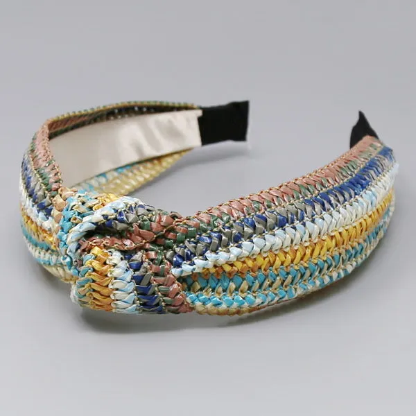 Braided Raffia Front Knot Headband