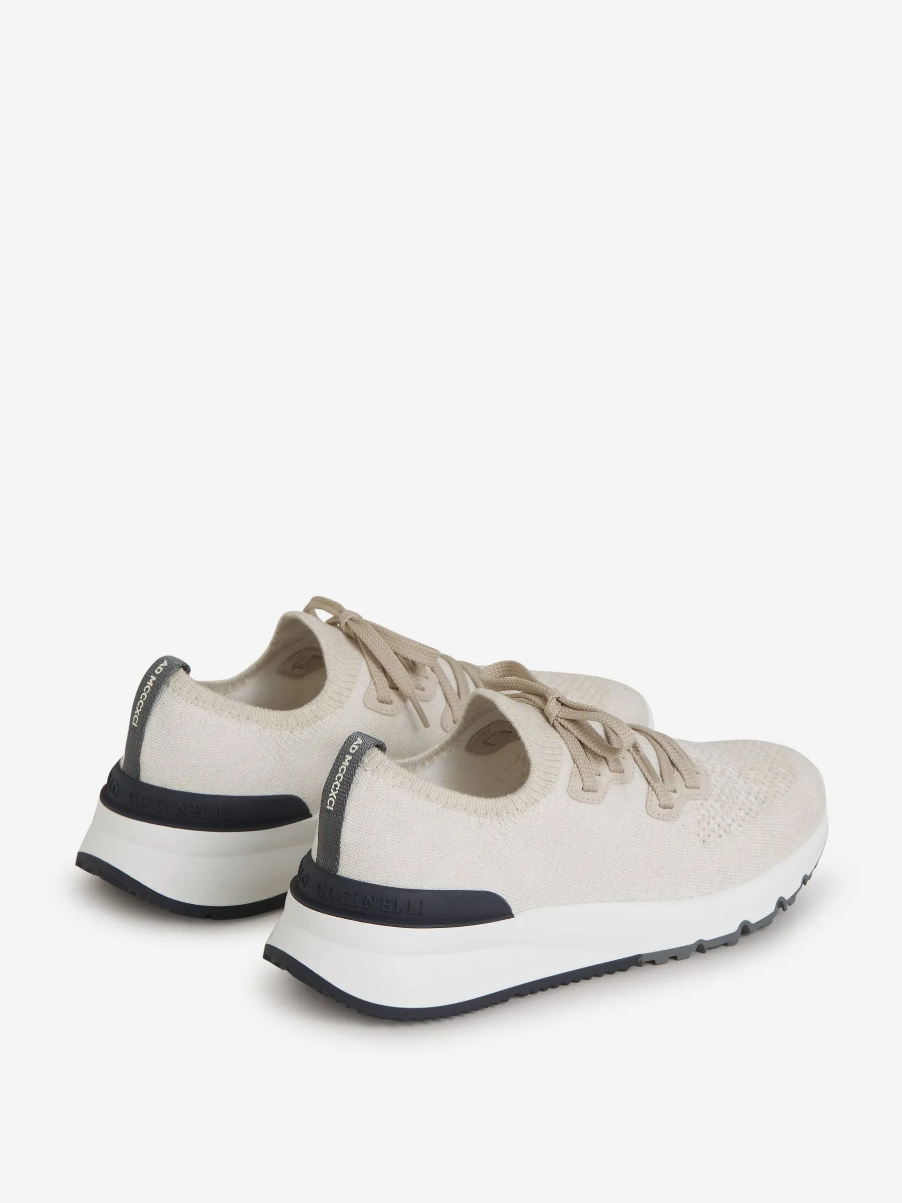 Brunello Cucinelli Logo Knit Sneakers 