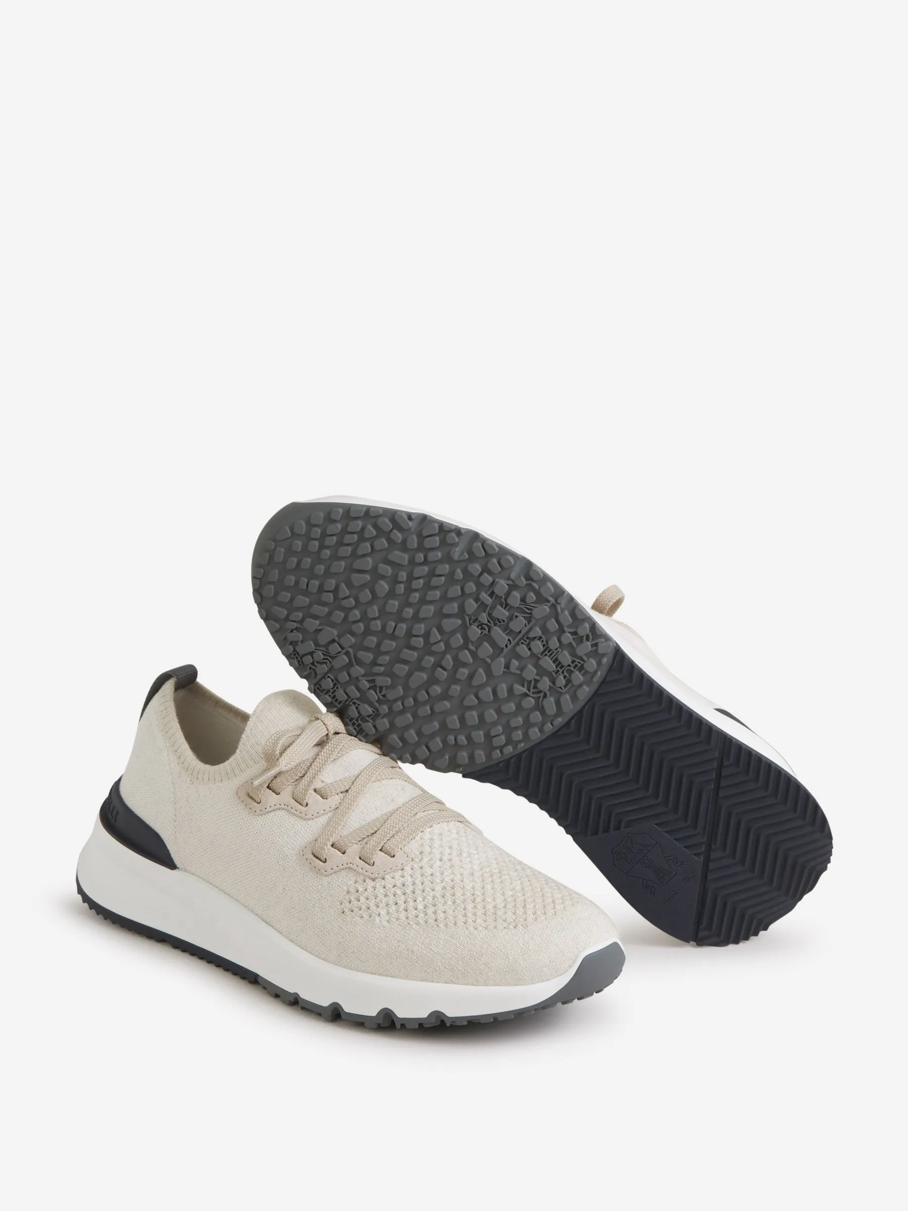 Brunello Cucinelli Logo Knit Sneakers 