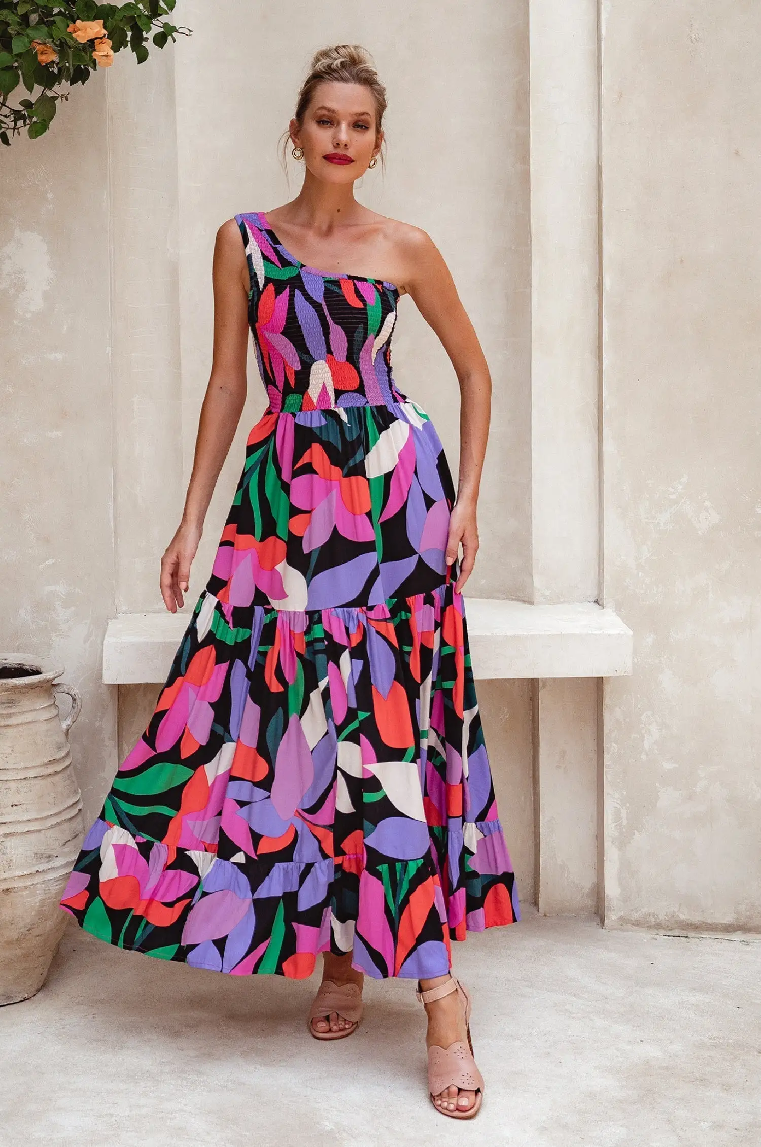 Cassandra One Shoulder Maxi Dress