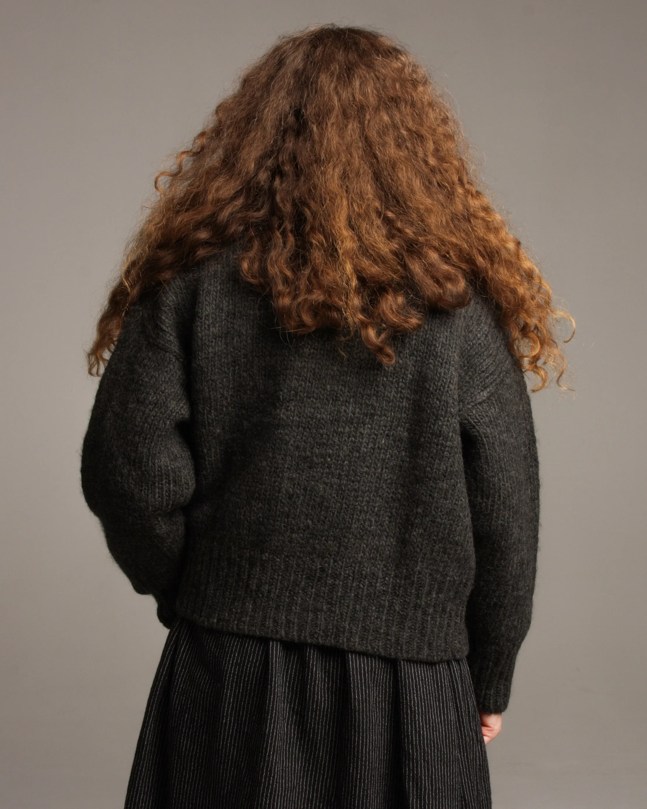 Charcoal British Wool Eagle Cardigan