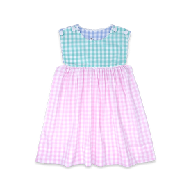 Charming Dress - Pink, Mint, Blue Check