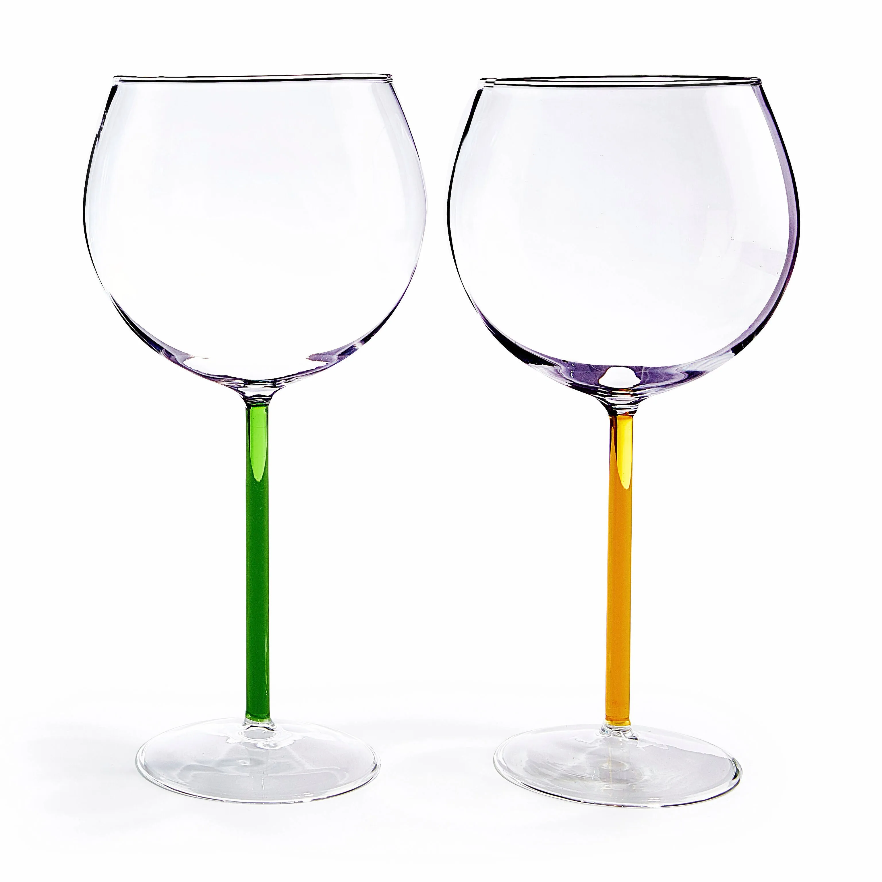 Color Accent Red Wine Glasses - Set of 2