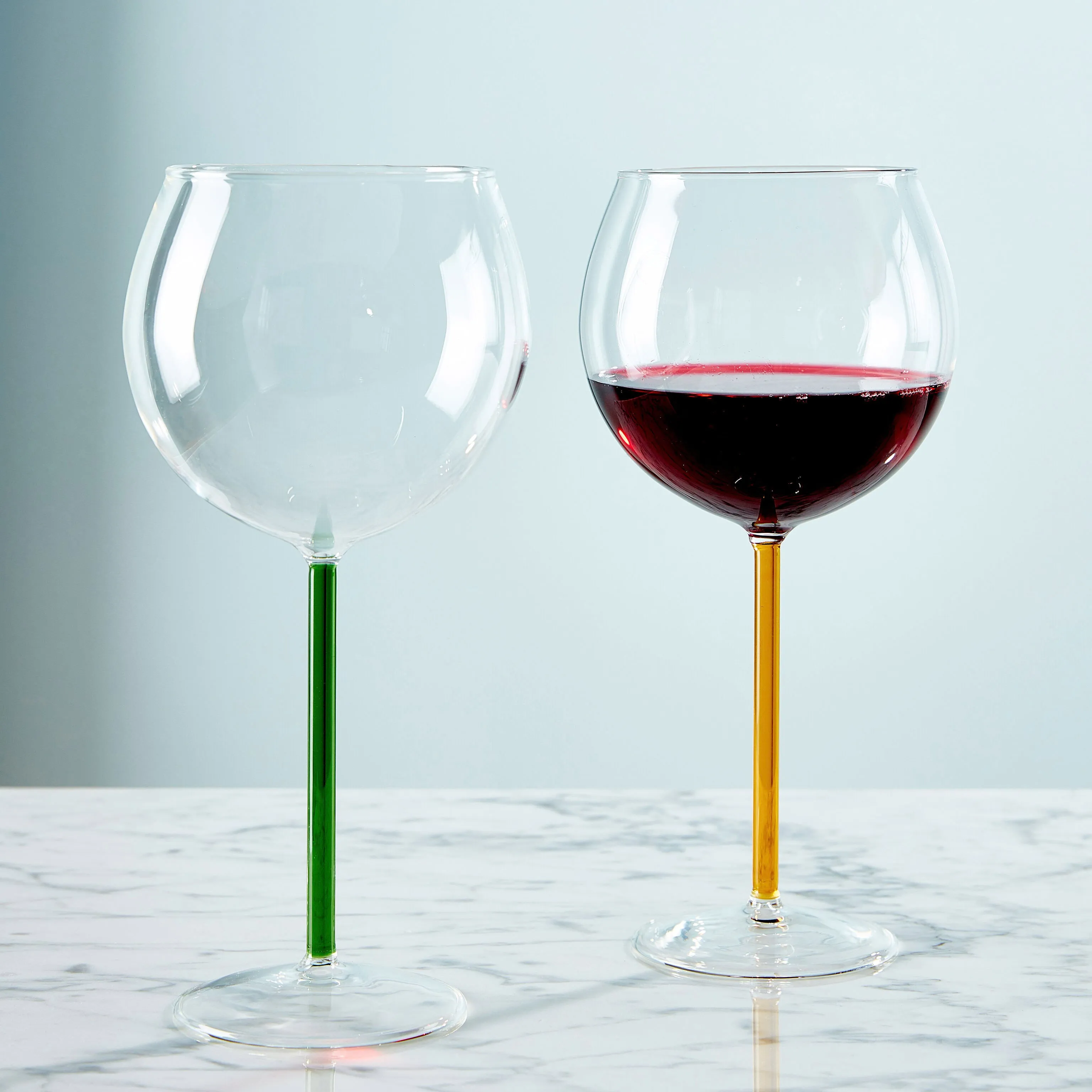 Color Accent Red Wine Glasses - Set of 2