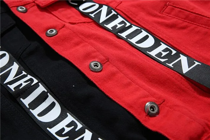 CONFIDEN Black Red Two Half Color Jacket