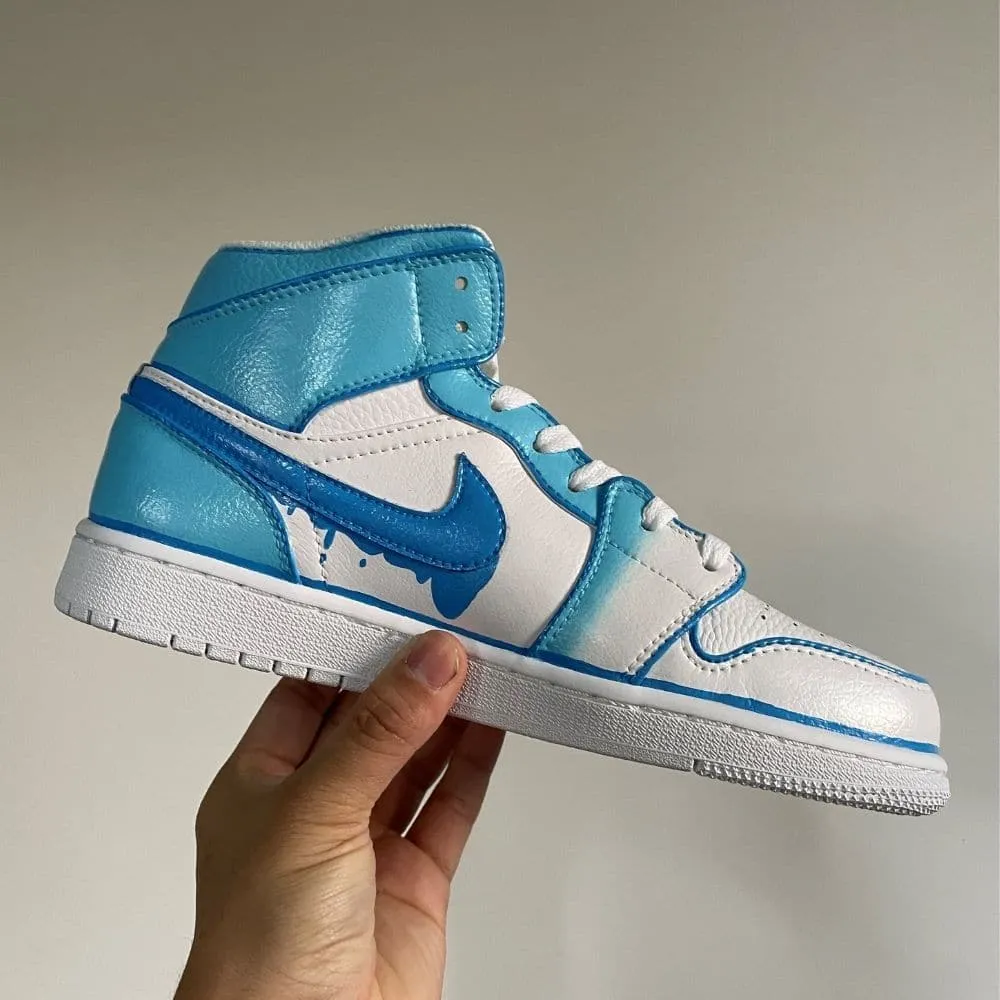 Custom Painted Air Jordan 1 Mid Sneakers