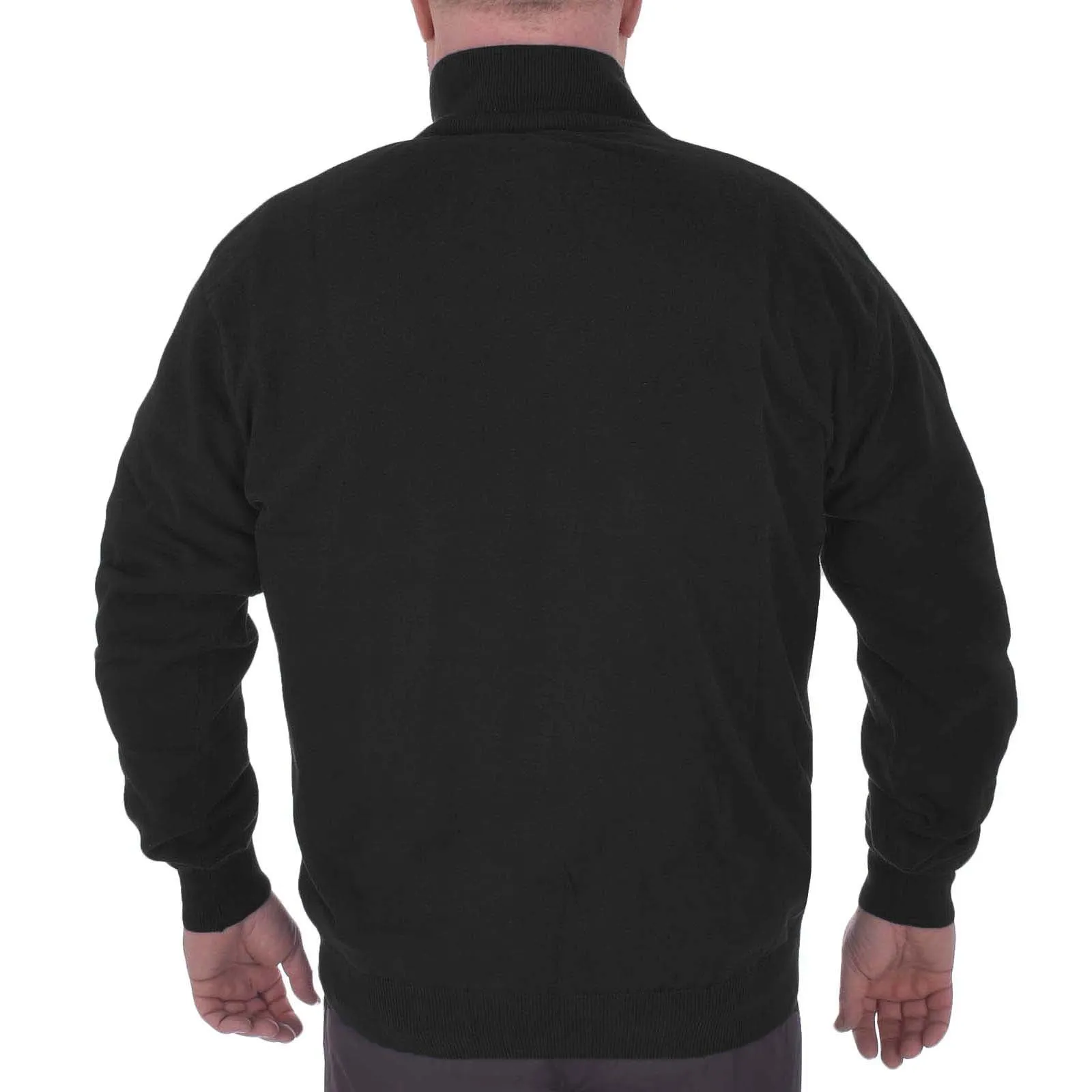 D555 Mens Buddy Big & Tall Kingsize Full Zip Sweater - Black