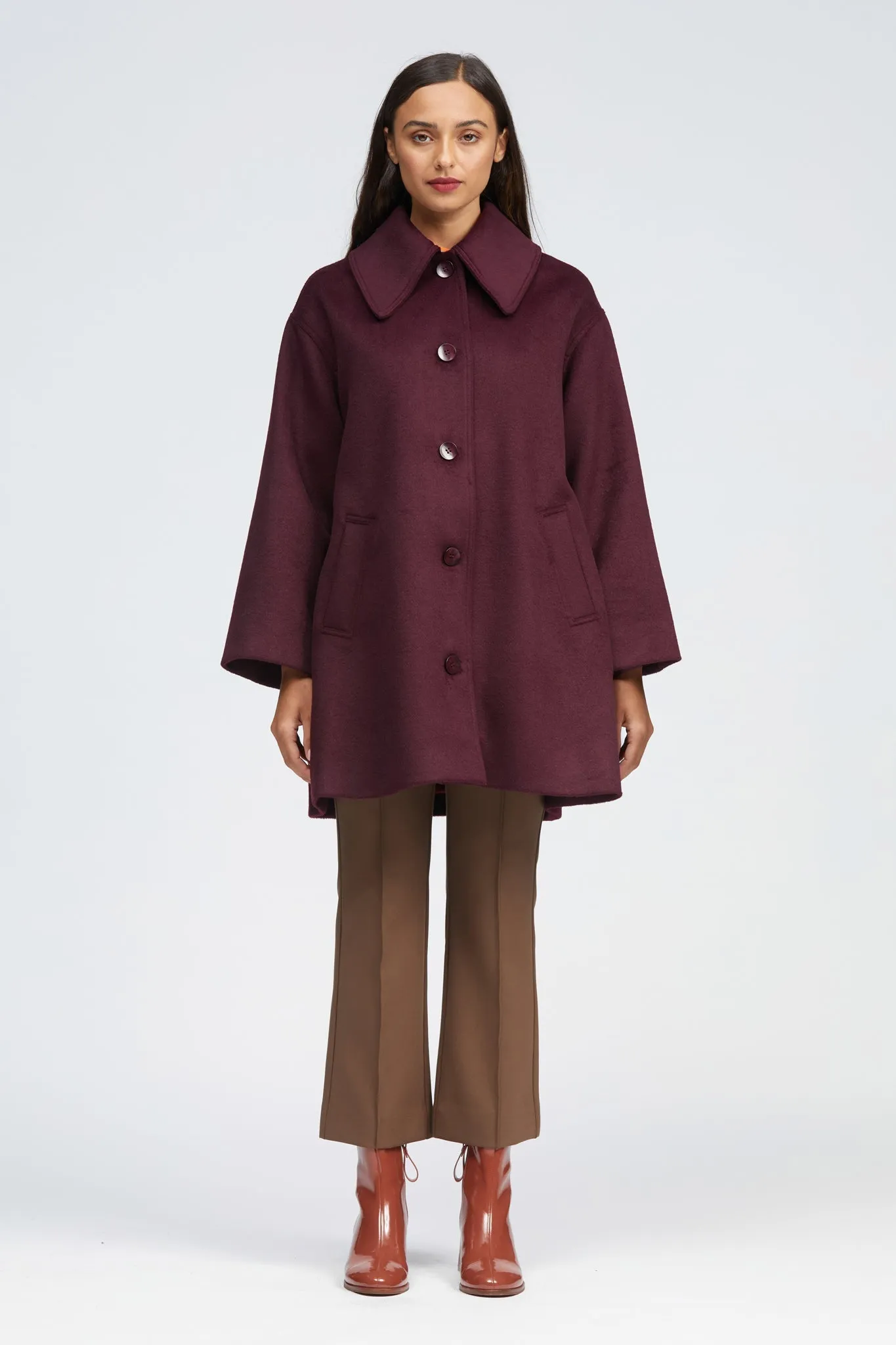 Darmowy Coat Burgundy