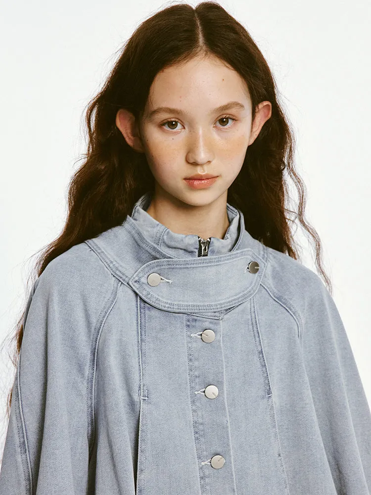 Denim Pleated Doll Jacket