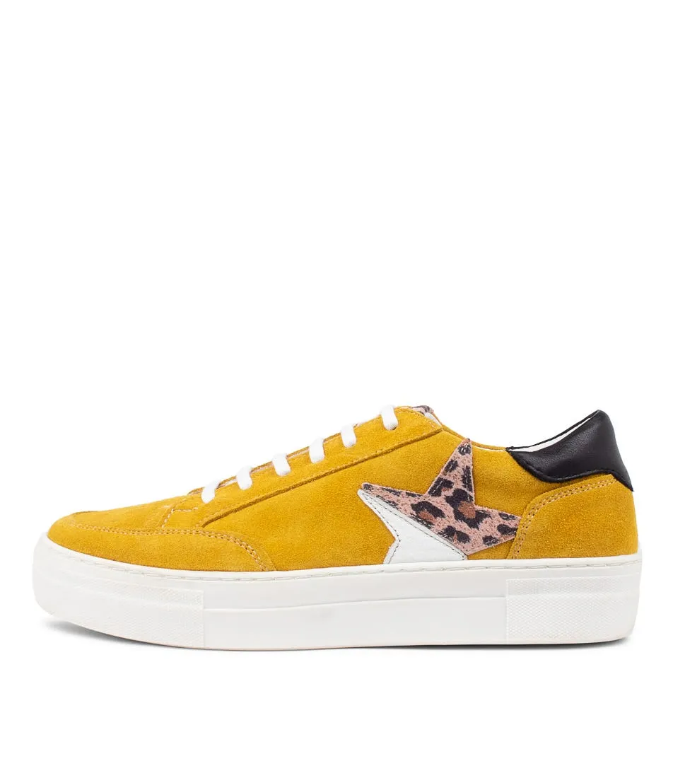 DIANA FERRARI Koolie Yellow Leopard Multi Sneakers