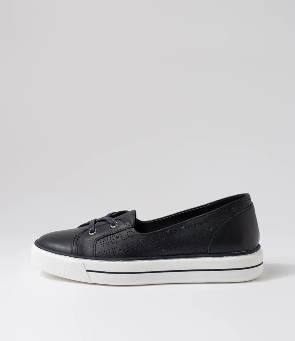 DJANGO & JULIETTE Yabadi Navy Leather Sneakers