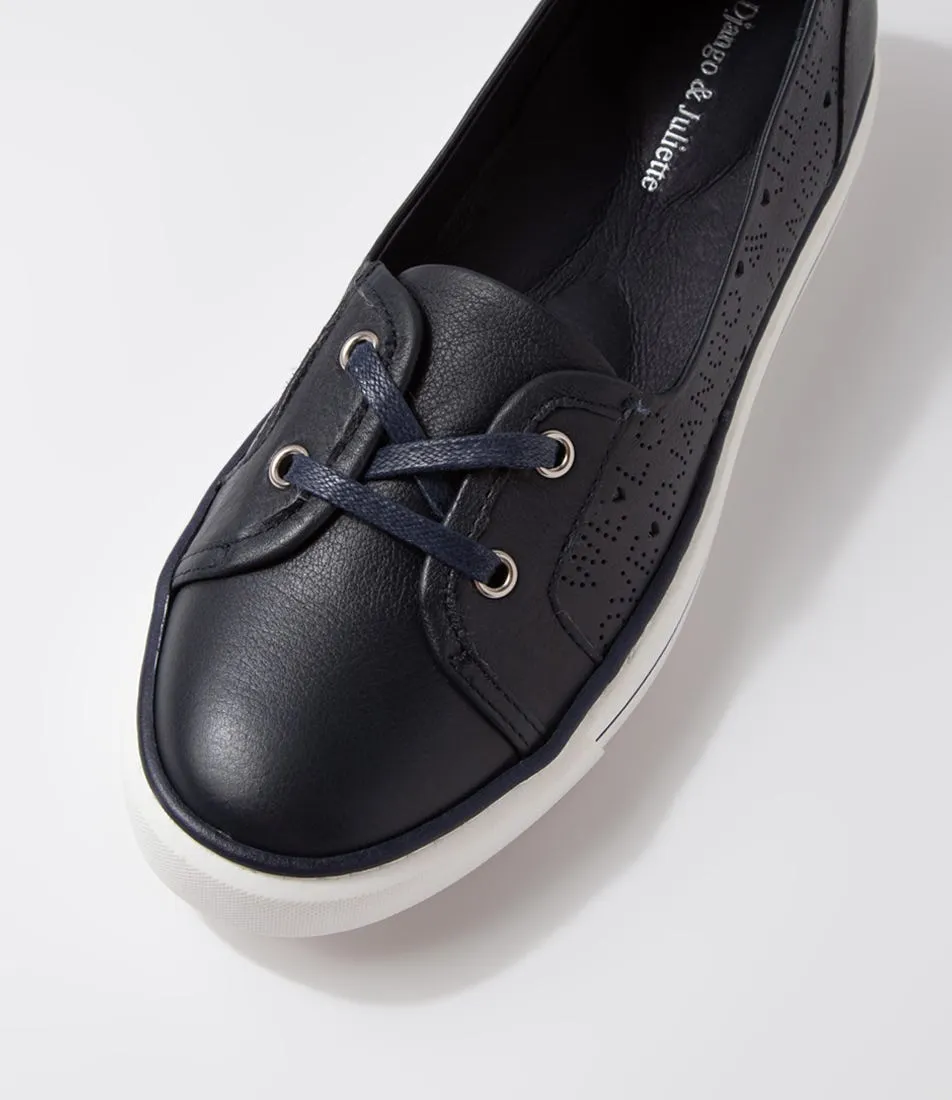 DJANGO & JULIETTE Yabadi Navy Leather Sneakers