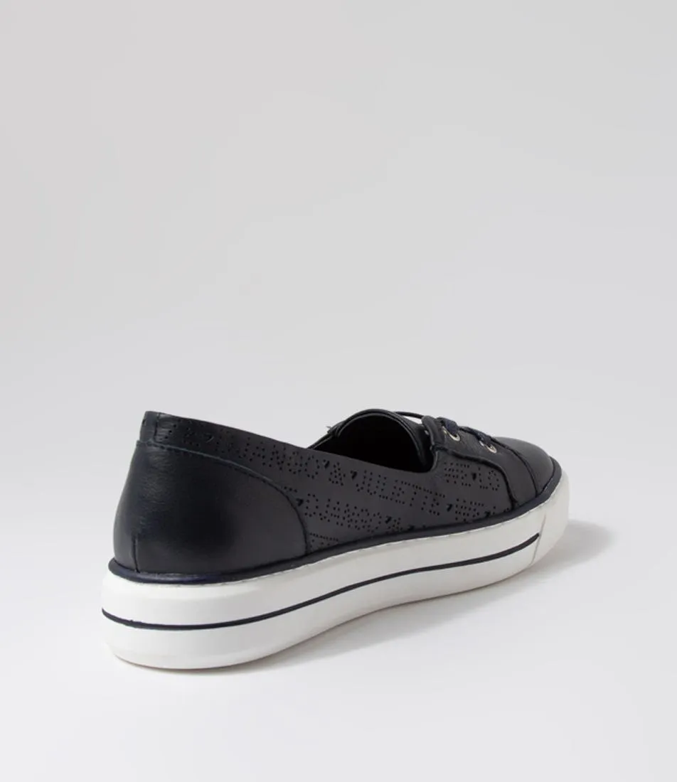 DJANGO & JULIETTE Yabadi Navy Leather Sneakers