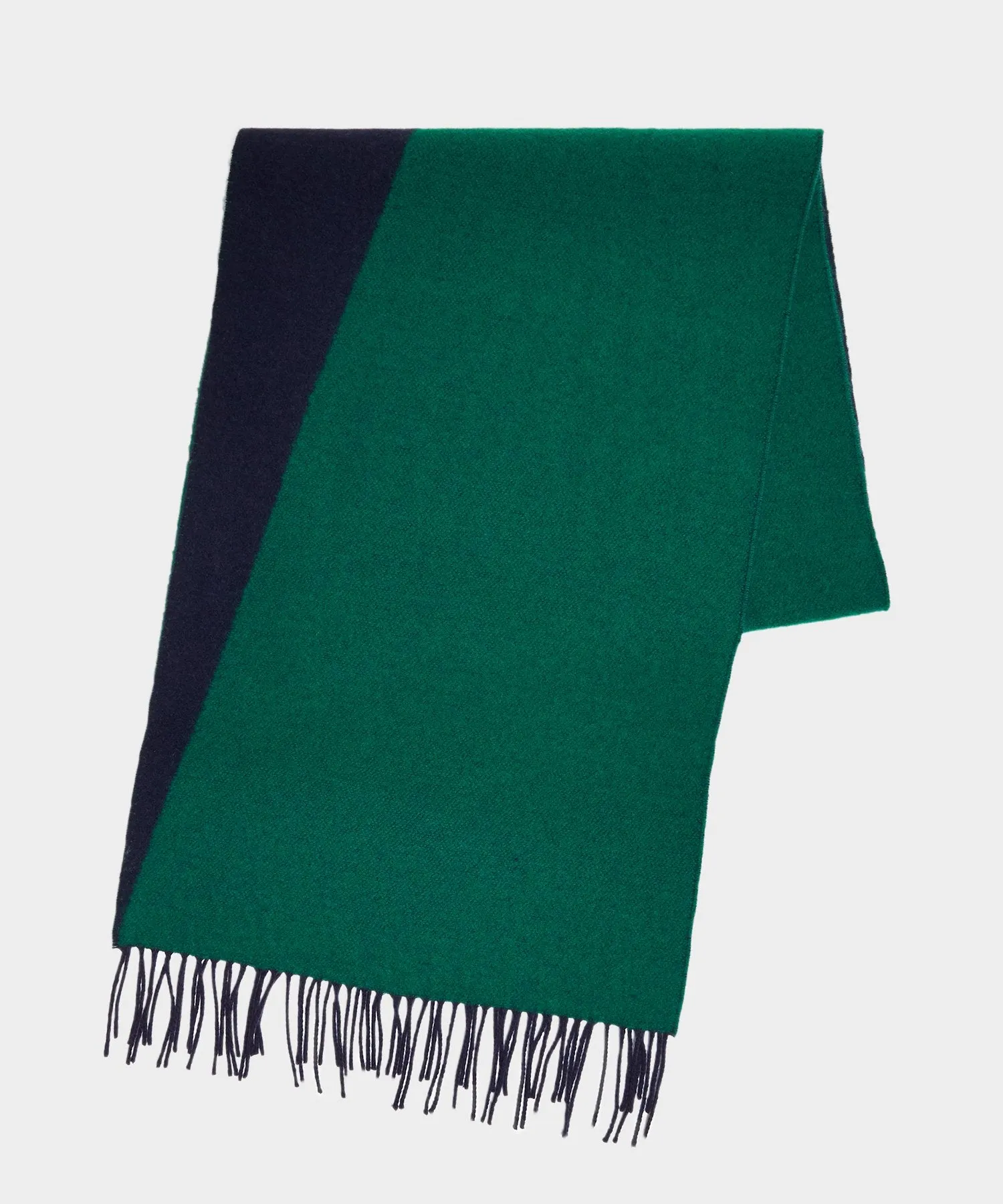 Drake's Geometric Jacquard Scarf in Green