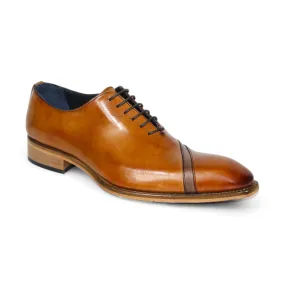 Duca Torre Men's Shoes Cognac/Brown Calf-Skin Leather Oxfords (D1115)