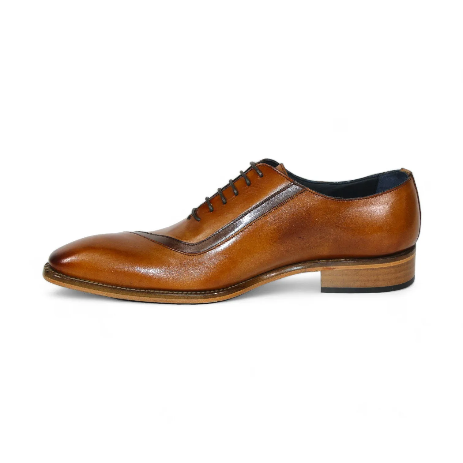 Duca Torre Men's Shoes Cognac/Brown Calf-Skin Leather Oxfords (D1115)