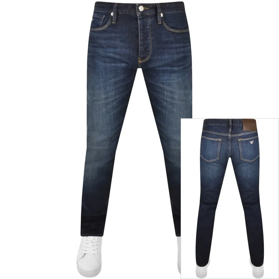 Emporio Armani J75 Slim Mid Wash Jeans Blue