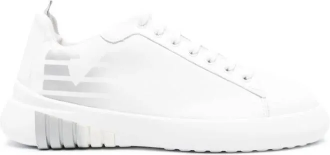 Emporio Armani logo-print leather sneakers White