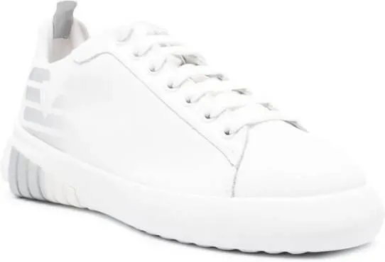 Emporio Armani logo-print leather sneakers White