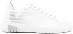 Emporio Armani logo-print leather sneakers White