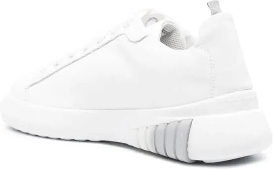 Emporio Armani logo-print leather sneakers White