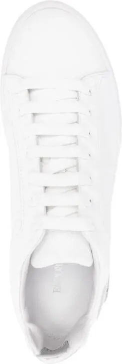 Emporio Armani logo-print leather sneakers White