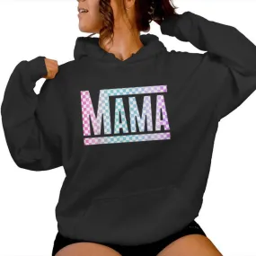 Epic Mama Checkered Colorful Glow Mom Women Hoodie