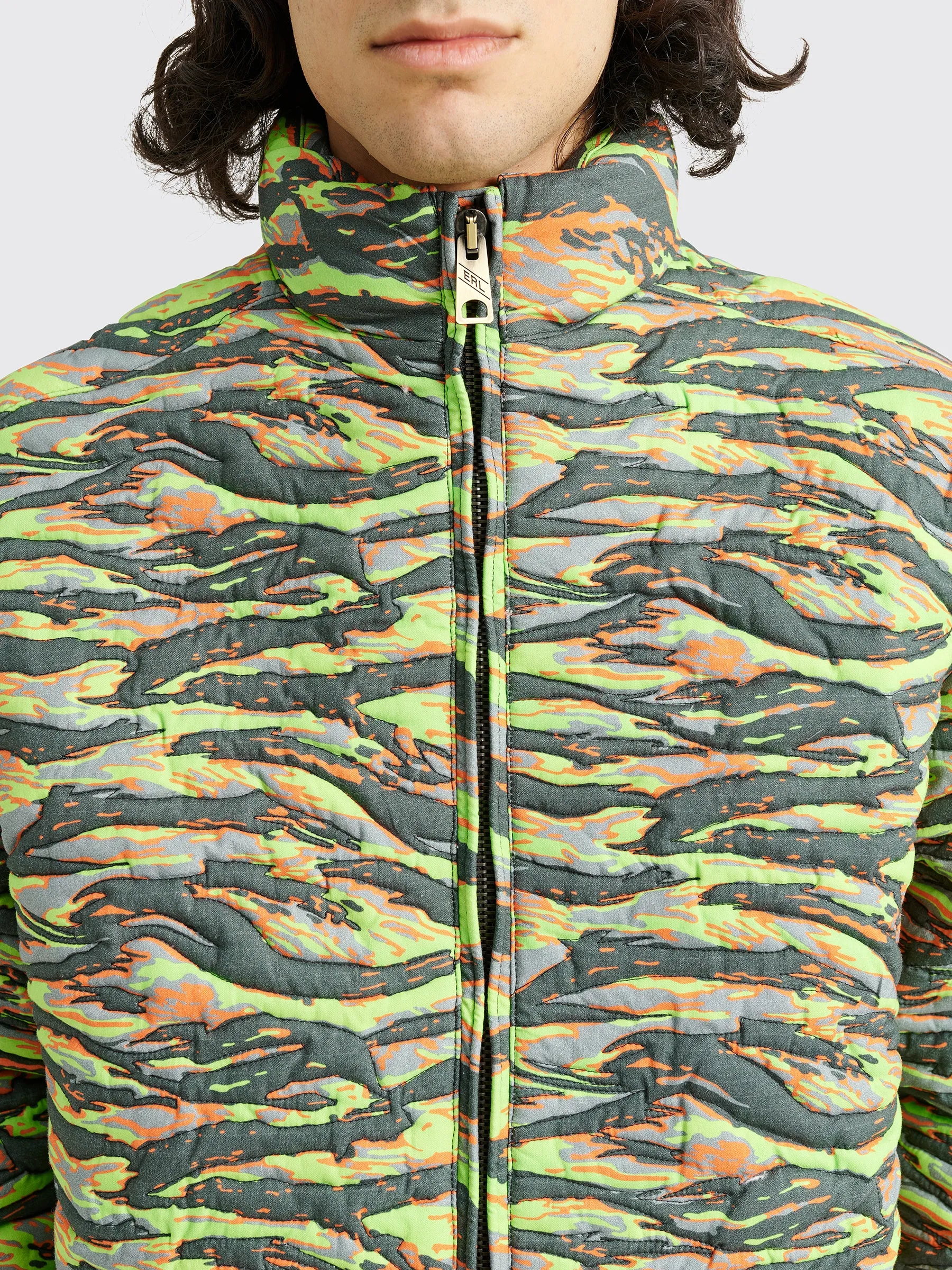 ERL Printed Quilted Puffer Jacket ERL Green Rave