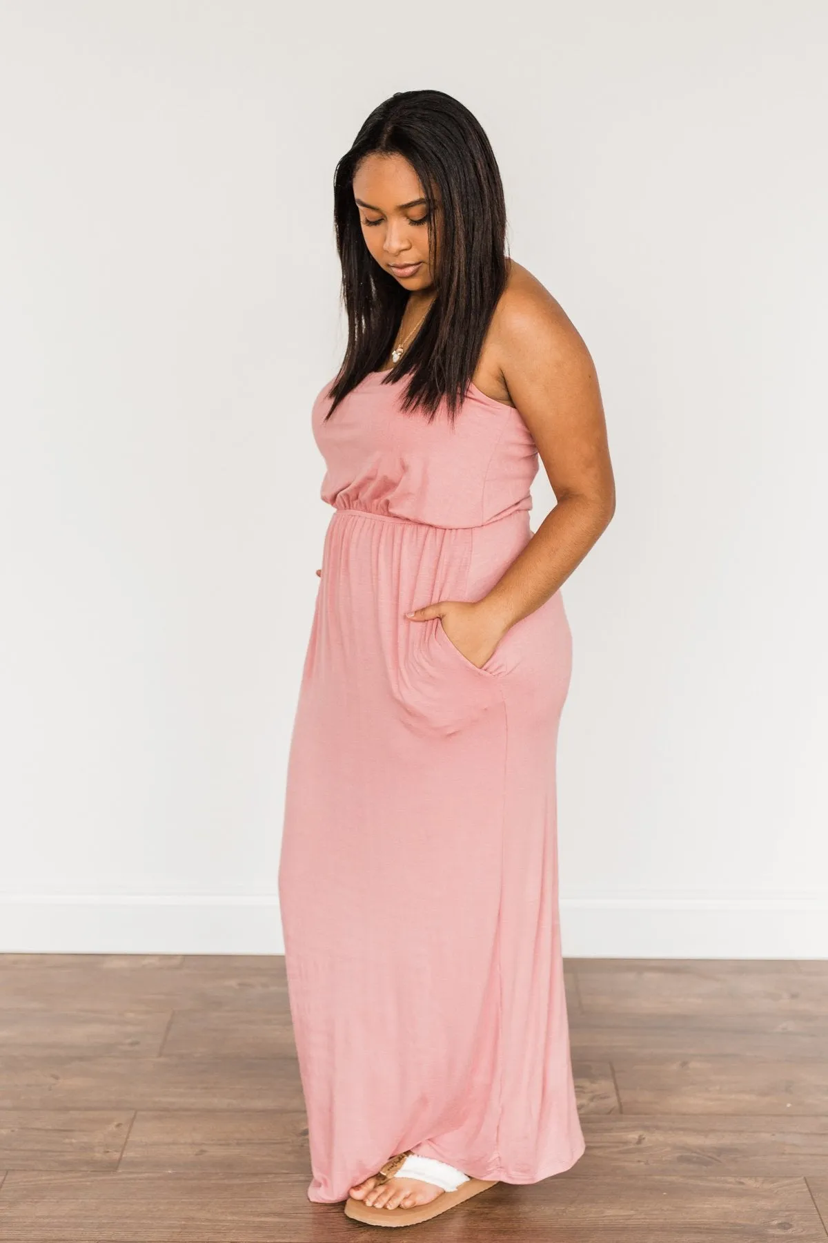 Everlasting Elegance Maxi Dress- Dusty Mauve Pink