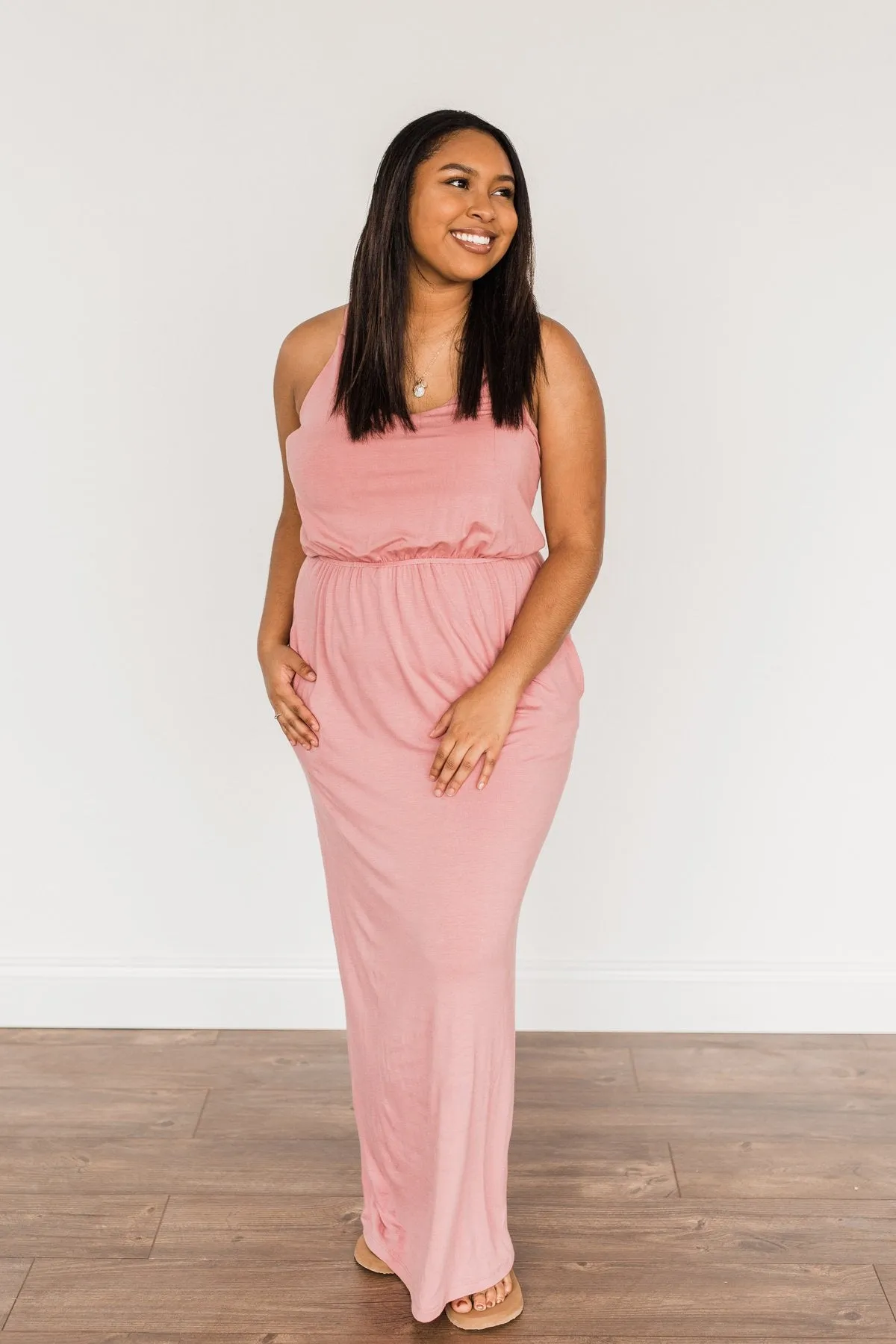 Everlasting Elegance Maxi Dress- Dusty Mauve Pink