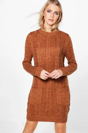 Evie Cable Knit Sweater Dress