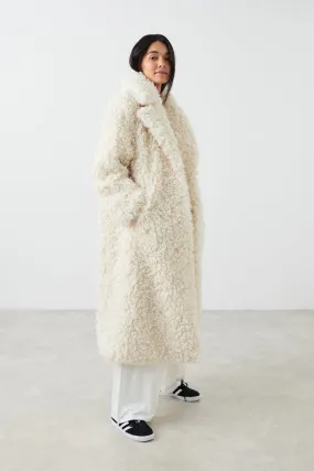 Faux fur long coat