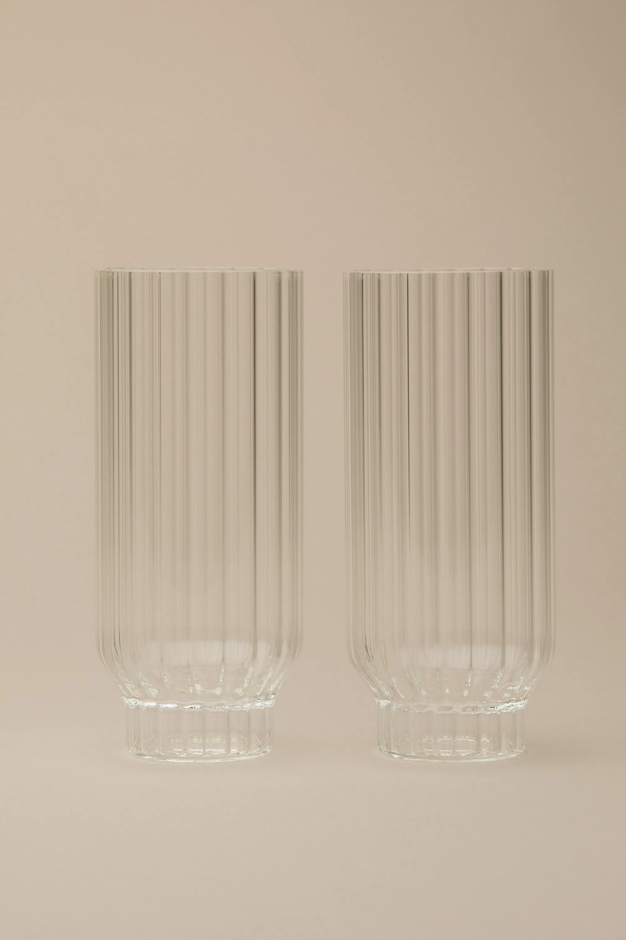 FLUTED COOLER GLASSES, SET OF 2