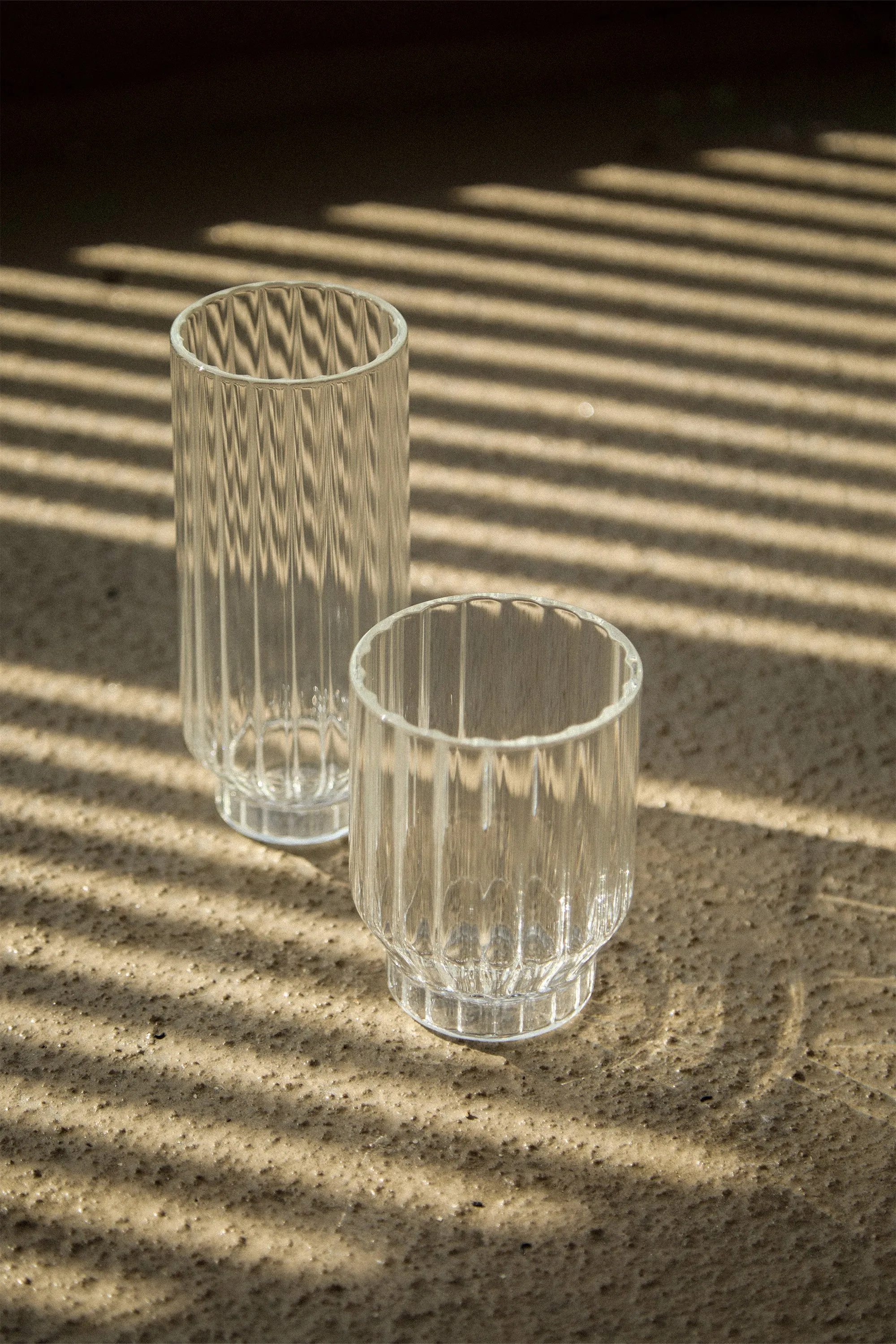 FLUTED COOLER GLASSES, SET OF 2