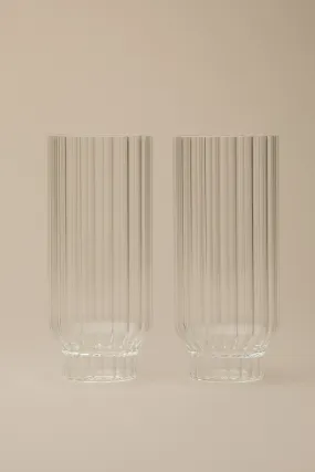 FLUTED COOLER GLASSES, SET OF 2